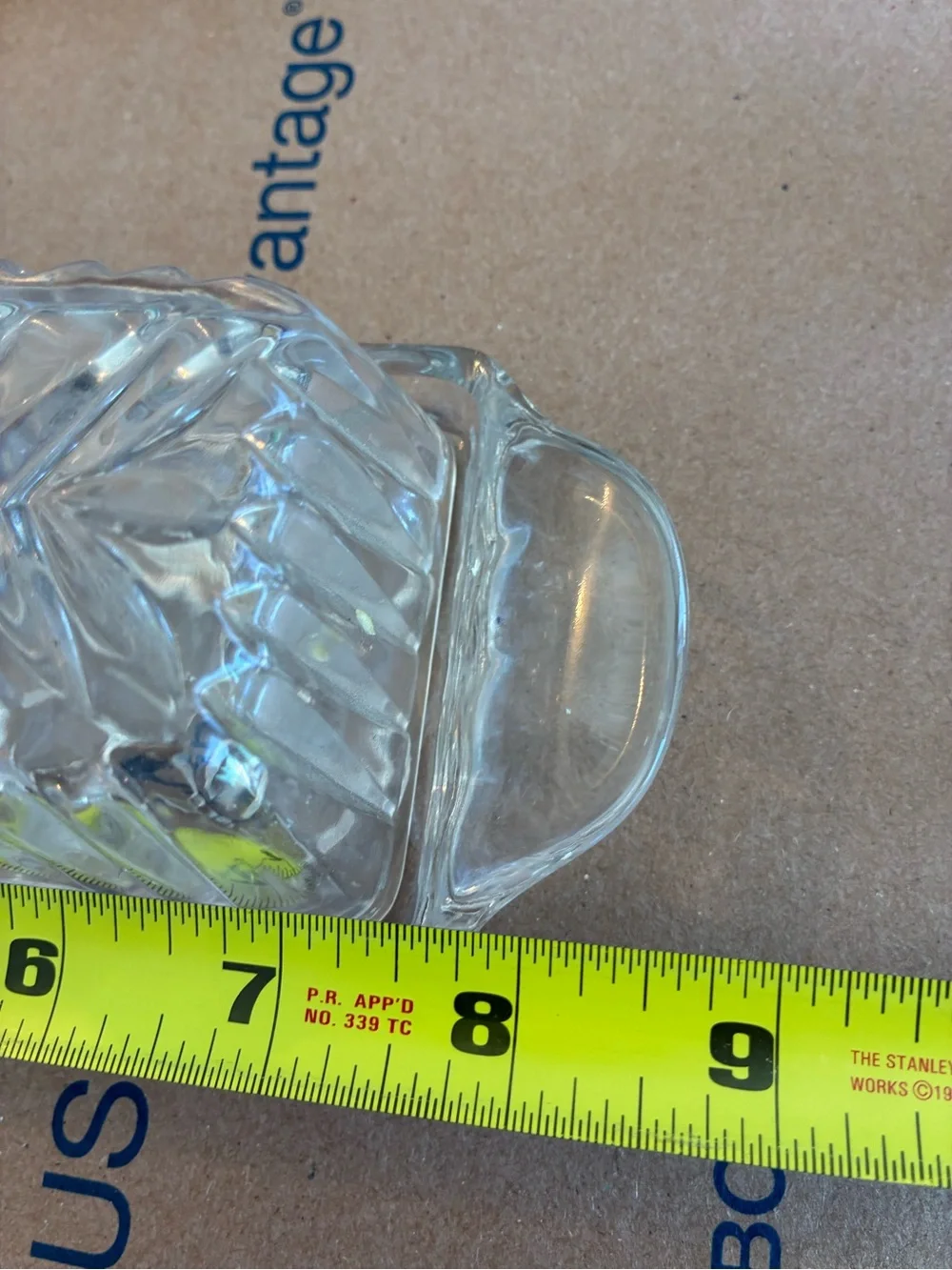 Vintage Crystal Covered Butter Dish 1/4 Pound Classic Waffle Cut 8.5X3 Homemaker